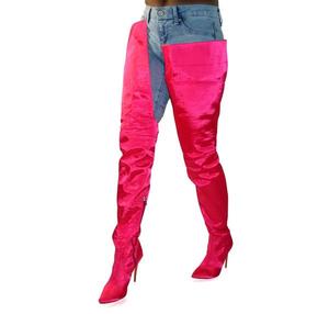 Botas Vaqueras Sexys en Oferta, Botas Largas con Tacón Alto y Punta Cerrada para Mujer, Botas Altas hasta el <span class=keywords><strong>Muslo</strong></span> - Product Image 3