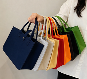Custom Felt Totebag Wholesale Felted Fabrics Tote <b>Bag</b> Eco Friendly Felt Shopping <b>Bag</b> - Product Image 3