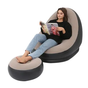 2024 Popular lanzador sofá de aire hamaca transparente Chesterfield masaje inteligente sillón reclinable sofá cama cubierta inflable sofá azul oscuro