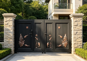 Portail d'appartement métallique à double battant Qifan – Portail de sécurité robuste à battant pour usage résidentiel et commercial - Product Image 2
