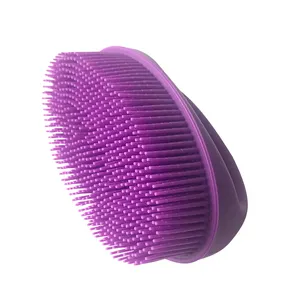 Bano de cepillo de silicona strumento per la pulizia della schiena del corpo doccia Ultra morbido con manico spazzola da bagno naturale per capelli lunghi in silicone