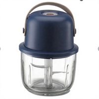 Hachoir miniature sans fil portable pour la maison, alimenté par batterie, capacité de 300 ml, avec lames en acier inoxydable, faible bruit