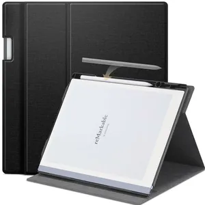 Case For Remarkable 2 Paper Tablet- Multi-Viewing Adjustable Folding Book Folio Cover With Built-in Pen Holder
