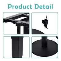 Pé de Mesa Pneumático Ajustável Reforçado para RV, Pedestal Telescópico com Base em Liga de Alumínio para Campervan e Uso Marítimo
