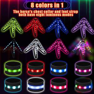 Set de Accesorios Luminosos para Caballos, Collar y Banda LED para Patas de Caballo, Recargable por USB, Seguridad Ecuestre, Visibilidad Ajustable - Product Image 2