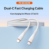 Câble de données USB-C vers USB-C USB 2.0 à charge rapide en silicone à motif spiralé 60W compatible iPhone 15/16 certifié TC pour Android