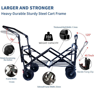 Chariot de camping pliable NapFox avec auvent, roues tout-terrain, pliable pour les courses et l'extérieur - Product Image 6