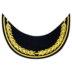 Broderie de visière fantaisie pour casquettes de fanfare, vente en gros de couvre-chefs, fil de bullion français, fil de soie Mylar - Product Image 1