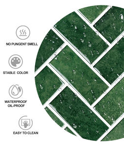 Tuiles murales en vinyle à chevrons JORUNNS, vertes, autocollantes, à <span class=keywords><strong>coller</strong></span> <span class=keywords><strong>sur</strong></span> les crédences de cuisine et de salle de bain - Product Image 3