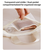Mini sacs de rangement en maille polyester respirants, écologiques et recyclables pour pinceaux de maquillage, bijoux et câbles de données