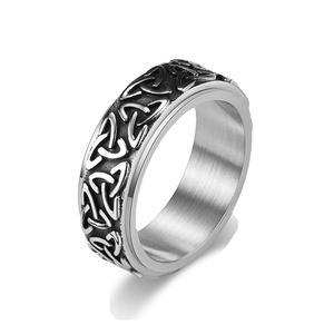 Nordic Viking Triangle Knot <b>Titanium</b> Steel Rotating <b>Ring</b> For <b>Men</b> Black Color Anxiety Relief Jewelry Gift Fashion <b>Rings</b> - Product Image 5