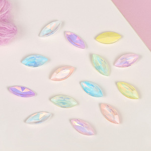Marquise Crystal Glass Rhinestones <b>Flat</b> Back Colorful DIY Nail Art Accessories Bling Bling Wearable Decorations - Product Image 4