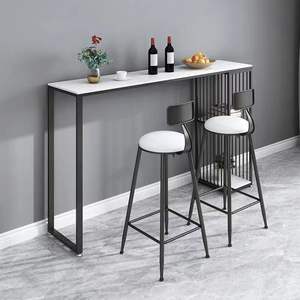 <span class=keywords><strong>Table</strong></span> de bar longue en marbre de style nordique et cloison combinée de chaise ménage contre la lumière murale luxe grand pied petit bar - Product Image 3