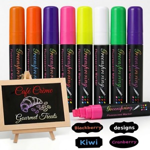 Le nouveau stylo de peinture néon effaçable à sec et à l'eau de 10 mm, couleur vive, non toxique, <span class=keywords><strong>marqueur</strong></span> de craie liquide pour tableau noir DIY - Product Image 5