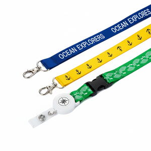 High Quality Personalized Custom Polyester Jacquard Neck Strap Detachable logo Silk Woven Embroidered Lanyard with Keychain