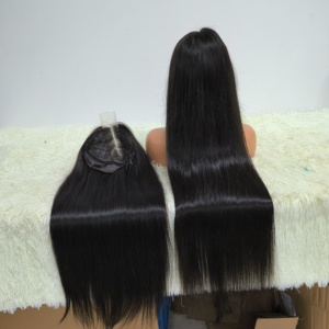Letsfly 11A 2x6 Transparent Lace Closure <b>Wigs</b> SDD Double Drawn Raw Virgin Hair <b>Wigs</b> 300% Density Original 100% Human Hair <b>Wigs</b> - Product Image 1