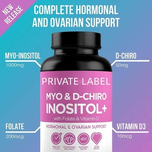 Capsule di Mio-Inositolo a Marchio Privato per il Supporto Femminile con Folato e Vitamina, Capsule di Inositolo D-Chiro per Donne - Product Image 3