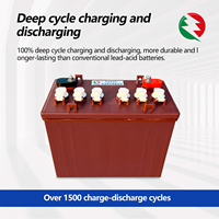 Batterie au plomb 6V230AH pour tricycle/quadricycle électrique, véhicule de tourisme/véhicule de patrouille, scellée avec ajout de liquide.