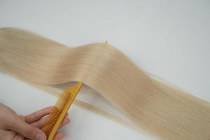 Extensiones de Cabello Humano Remy de Alta Calidad, 50g, 100% Virgen, Doble Trama, para Coser, Estilo Liso Sedoso, Cabello Decolorado - Product Image 3