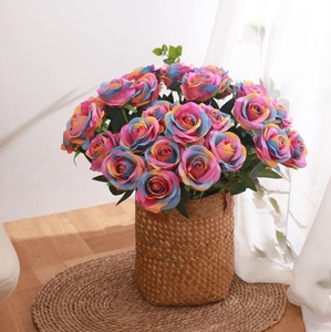 ดอกกุหลาบสีรุ้งปรับแต่งได้สำหรับตกแต่งงานแต่งงาน ฉากวันวาเลนไทน์ ของตกแต่งเฟอร์นิเจอร์ ฉากหลัง - Product Image 4