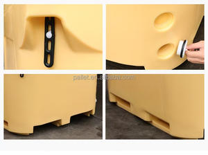 Contenedor de aislamiento sólido de 300L con logotipo personalizado de PE resistente para transporte y almacenamiento de pescado de marisco - Product Image 4