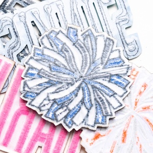 Parche Termoadhesivo de Lentejuelas para Pompones de Animadoras, Parche Bordado de Pompones Deportivos, Parche Bordado con Brillo <span class=keywords><strong>Darlin</strong></span> - Product Image 3
