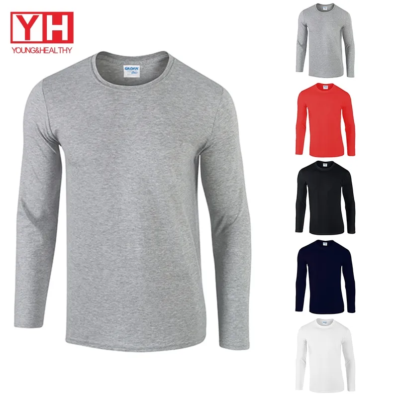 Fabricant pas cher en vrac Top qualité unisexe poids lourd vierge t-shirt impression personnalisée Offre Spéciale coton à manches longues hommes t-shir