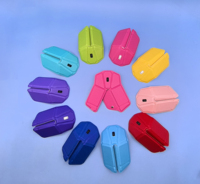 MOMO TECH Mouse Nirkabel Ultra Tipis Logo Kustom USB Gaming LED Ergonomis 3D untuk Tangan Kanan, Dapat Dilipat, 2 Tombol, untuk Luar Ruangan & Sekolah