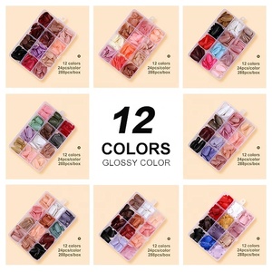 Venta caliente 288 piezas 12 en 1 cubierta completa puntas <span class=keywords><strong>de</strong></span> <span class=keywords><strong>uñas</strong></span> acrílicas logotipo personalizado DISEÑO <span class=keywords><strong>DE</strong></span> Color sólido <span class=keywords><strong>uñas</strong></span> artificiales a presión para dedos - Product Image 4