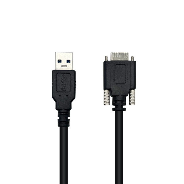 Industrial Camera Cable 1M USB 3.0 to Micro B Cable with Locking Screws