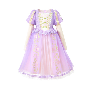 Fourniture en gros <span class=keywords><strong>de</strong></span> robes <span class=keywords><strong>de</strong></span> princesse sur le thème <span class=keywords><strong>de</strong></span> Raiponce pour filles, garniture en dentelle, costume sur mesure pour le Nouvel An, fête d'anniversaire - Product Image 4