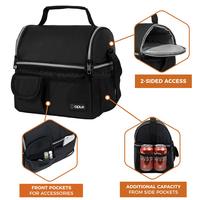 Sac isotherme de pique-nique personnalisé à double compartiment, grande capacité, imperméable, écologique, avec fermeture éclair et bandoulière, pour 2 personnes