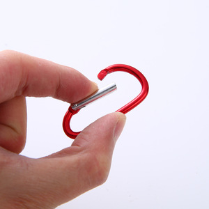 D-Shaped Carabiner Aluminum Alloy 5mm <b>Spring</b> Hook Outdoor Hiking Backpack Water Bottle <b>Clip</b> Quick Hanger Universal Use - Product Image 1
