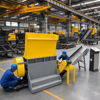 Broyeur de palettes en bois industriel 37KW, concasseur de palettes usagées avec convoyeur, équipement de recyclage du bois robuste