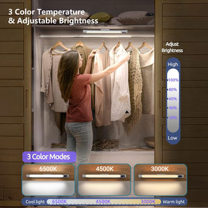LED Cabinet <b>Light</b> with Digital Display, 3 Color Modes, Stepless Dimming PIR Motion <b>Sensor</b> Wardrobe Cupboard Lighting - Product Image 5