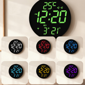 Horloge murale numérique LED intelligente Bluetooth 10 pouces avec affichage de la date, du jour, de la température et de la luminosité, décoration pour la maison et la chambre - Product Image 4