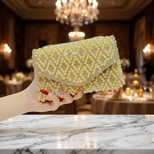 Mini Bolso de Mano para Novia, Bolso de Mano con Perlas, Bolso de Fiesta con Cuentas Hechas a Mano, Bolso de Hombro con Cadena para Boda, Bolso de Noche para Mujer, Bolso de Compromiso con Pedrería - Product Image 1