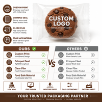 Sacs en plastique transparents laminés personnalisés, de qualité alimentaire, thermoscellables, pour emballages individuels de biscuits et de bonbons