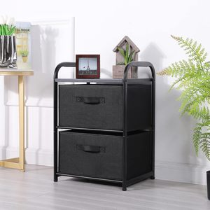 Meuble de rangement pliable à 2 tiroirs en tissu pour vêtements - Product Image 5