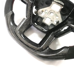 Cubierta de <span class=keywords><strong>Volante</strong></span> OEM de Fibra de Carbono y Gamuza, Diseño de Base Plana para Raptor F150 Ranger, Resistente al Calor y a los Impactos - Product Image 2