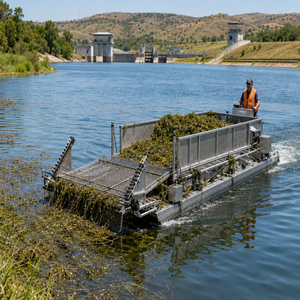 Attrezzatura Completamente Automatica per la Pulizia di Laghi e Fiumi con Lama in Acciaio al Manganese da 170CM, Aste di Supporto Resistenti e Capacità di Carico di 2000KG per il Taglio di Canna e Giunco - Product Image 2