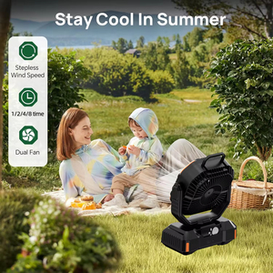 Ventilateur de camping rechargeable 40000 mAh avec moteur oscillant sans balais, faible bruit, pour utilisation en extérieur, voiture, camping-car et domestique - Product Image 4