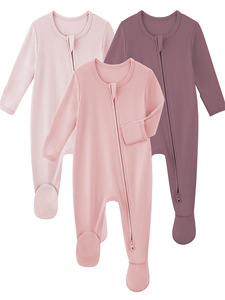 Pyjama grenouillère simple en bambou massif pour nouveau-né – Durable et doux - Product Image 2