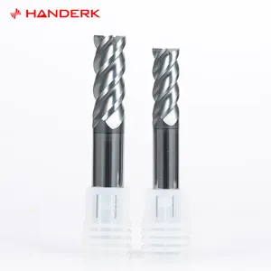 HANDERK Hrc55/60 Square Nose Milling Cutter 2/3/4Flute Solid Carbide End Mills Set CNC Cutting Tools for Stainless Steel