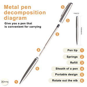 Manufactures Luxury Metal Stainless Custom Logo Ballpoint Pen With Printed Engraved for Office <b>Stationery</b> - Product Image 2