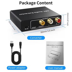 Extracteur audio <span class=keywords><strong>ARC</strong></span> 192KHz compatible HDMI, convertisseur <span class=keywords><strong>ARC</strong></span> vers optique, coaxial, <span class=keywords><strong>RCA</strong></span>, prise jack 3,5 mm pour haut-parleur HDTV, barre de son, casque - Product Image 3