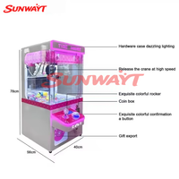 Machine de jeu d'arcade à grue à pinces, personnalisée, commerciale, à monnayeur, avec lumières clignotantes, pour la distribution de peluches, en métal trempé