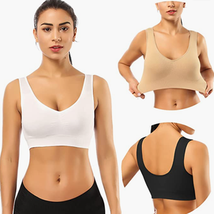 Brassière sans couture pour femmes, soutien-gorge de <span class=keywords><strong>sport</strong></span> pour femmes, soutien-gorge de Yoga à coussin amovible, gilet de grande taille - Product Image 2