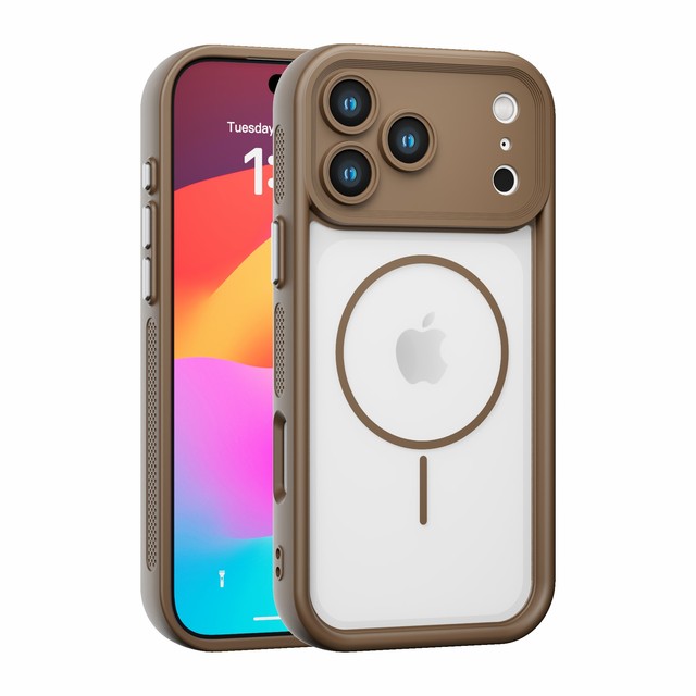 Premium Magnetic High-Definition Transparent TPU+PC Wireless Charging Phone Case for 17 16 15 14 13 Pro Max 5 Colors