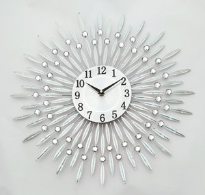 Rose Gold Art Peacock Modern Quartz Large Size Metal Wall <b>Clock</b> - Product Image 3